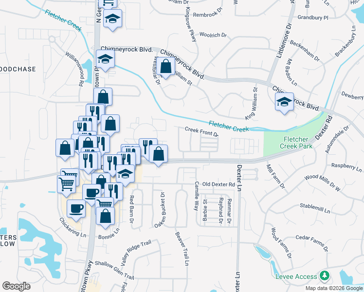 map of restaurants, bars, coffee shops, grocery stores, and more near 1826 Winship Drive in Memphis