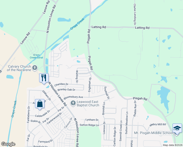 map of restaurants, bars, coffee shops, grocery stores, and more near 10119 Mill Hill Avenue in Shelby County