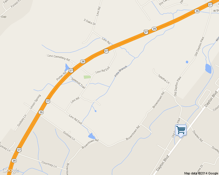 map of restaurants, bars, coffee shops, grocery stores, and more near 6070 Levi Rd in Chattanooga