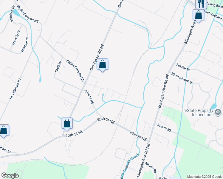 map of restaurants, bars, coffee shops, grocery stores, and more near 1719 Stonebriar Drive Northeast in Cleveland