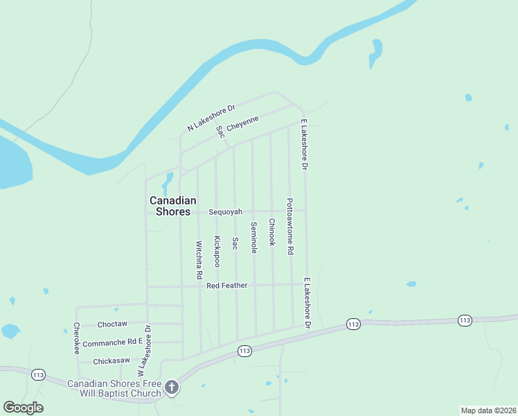 map of restaurants, bars, coffee shops, grocery stores, and more near 397 Chinook Road in McAlester