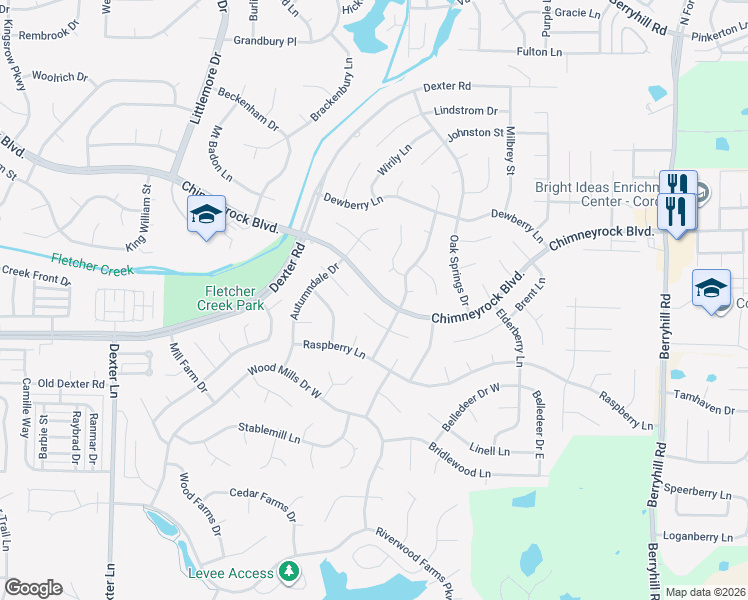 map of restaurants, bars, coffee shops, grocery stores, and more near 8841 Chimneyrock Boulevard in Memphis