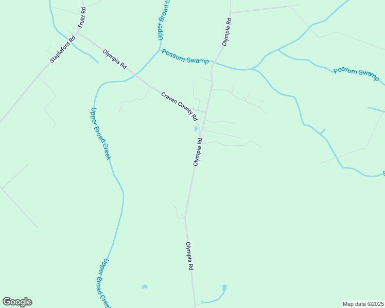 map of restaurants, bars, coffee shops, grocery stores, and more near 2567 Olympia Road in New Bern