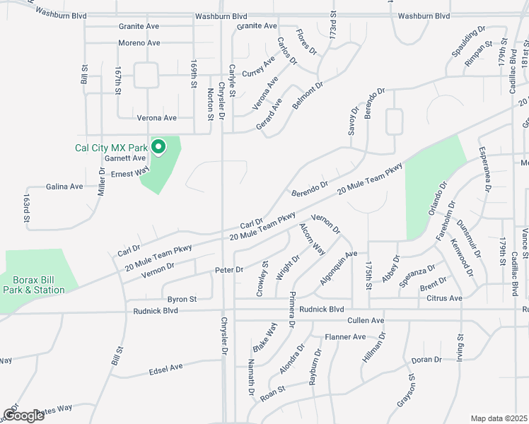 map of restaurants, bars, coffee shops, grocery stores, and more near Carl Drive in California City