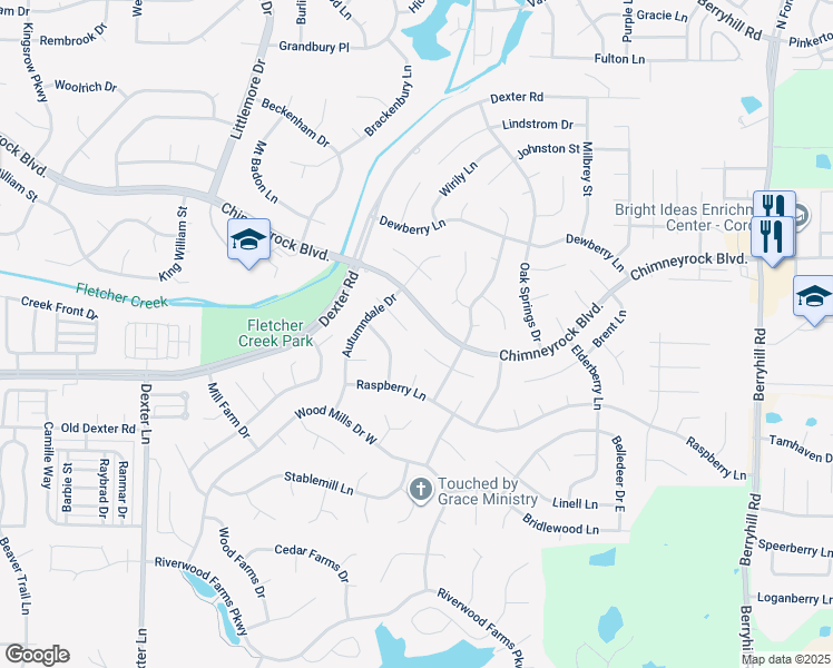 map of restaurants, bars, coffee shops, grocery stores, and more near 8824 Bredbury Cove East in Memphis