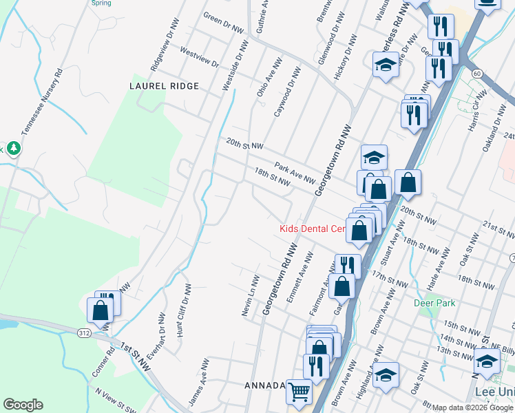 map of restaurants, bars, coffee shops, grocery stores, and more near 1217 17th Street Northwest in Cleveland