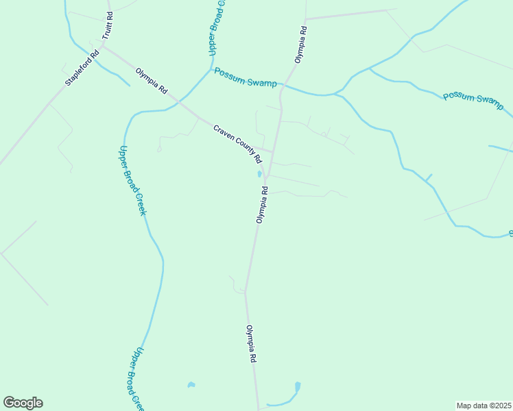map of restaurants, bars, coffee shops, grocery stores, and more near 2567 Olympia Road in New Bern