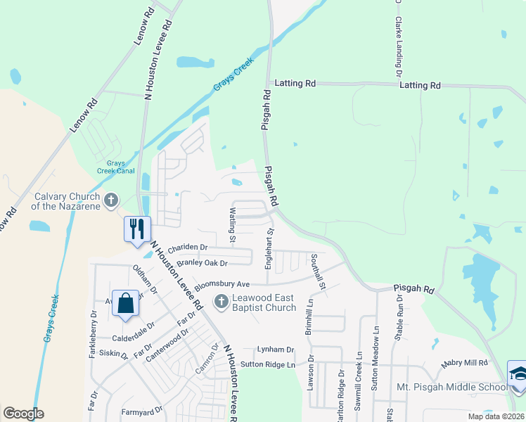 map of restaurants, bars, coffee shops, grocery stores, and more near 10119 Mill Hill Avenue in Shelby County