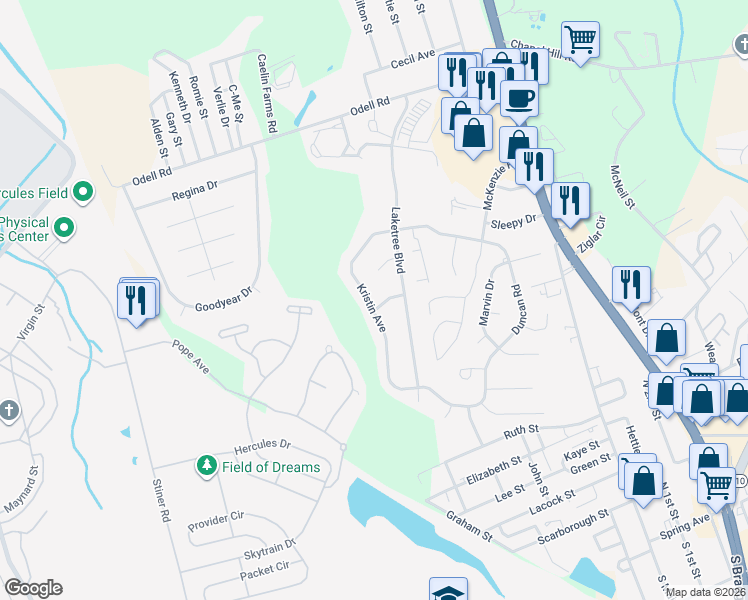 map of restaurants, bars, coffee shops, grocery stores, and more near 134 Kristin Avenue in Spring Lake