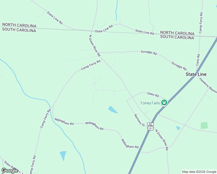 map of restaurants, bars, coffee shops, grocery stores, and more near 154 Harris Trail in Gaffney