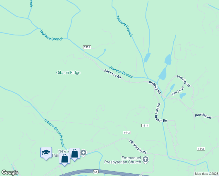 map of restaurants, bars, coffee shops, grocery stores, and more near 1300 Ray Cove Road in Franklin