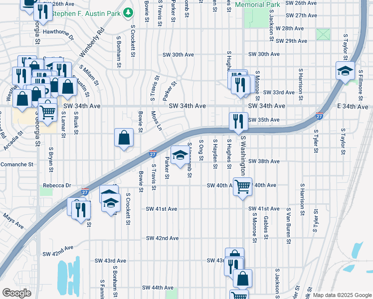map of restaurants, bars, coffee shops, grocery stores, and more near 3610 South Lipscomb Street in Amarillo