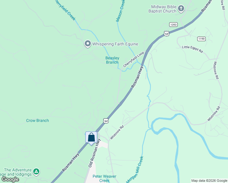 map of restaurants, bars, coffee shops, grocery stores, and more near 470 Cherryfield Loop in Brevard