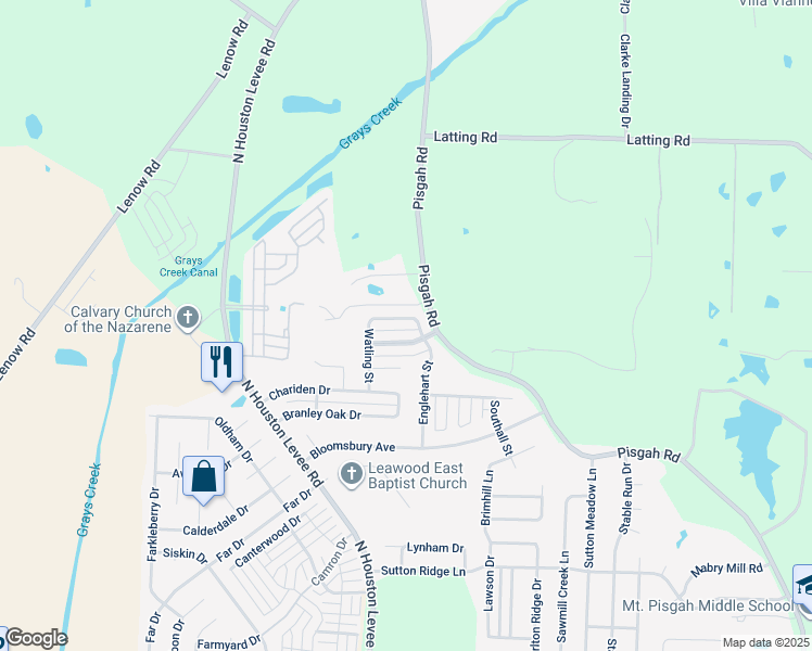 map of restaurants, bars, coffee shops, grocery stores, and more near 10076 Mill Hill Avenue in Shelby County