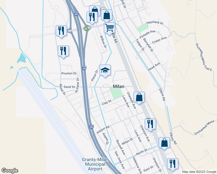 map of restaurants, bars, coffee shops, grocery stores, and more near 404 Sand Street in Milan