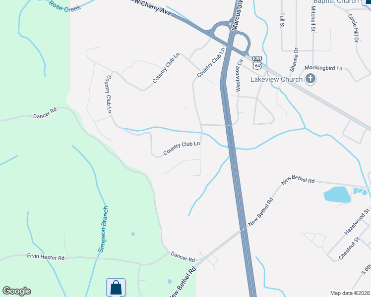 map of restaurants, bars, coffee shops, grocery stores, and more near 154 Franklin Street in Selmer