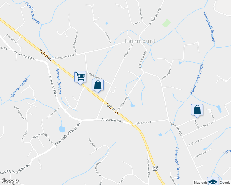 map of restaurants, bars, coffee shops, grocery stores, and more near 1912 Hollister Road in Signal Mountain