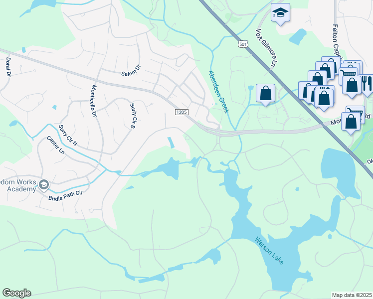 map of restaurants, bars, coffee shops, grocery stores, and more near 15 Quail Hollow Drive in Pinehurst