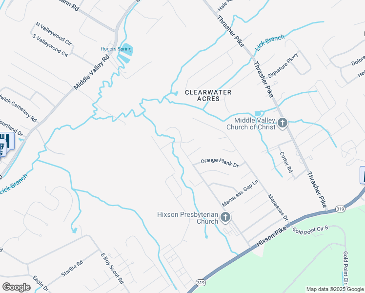 map of restaurants, bars, coffee shops, grocery stores, and more near 6395 Musket Lane in Middle Valley