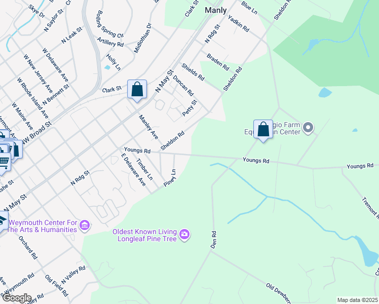 map of restaurants, bars, coffee shops, grocery stores, and more near 3946 Youngs Road in Southern Pines