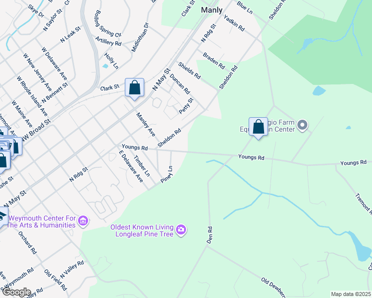 map of restaurants, bars, coffee shops, grocery stores, and more near 3946 Youngs Road in Southern Pines
