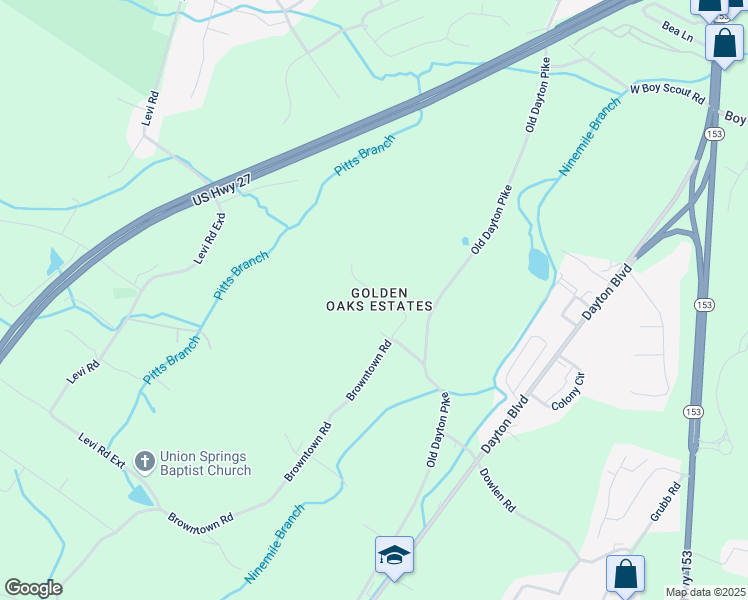 map of restaurants, bars, coffee shops, grocery stores, and more near 6293 Teletha Lane in Chattanooga