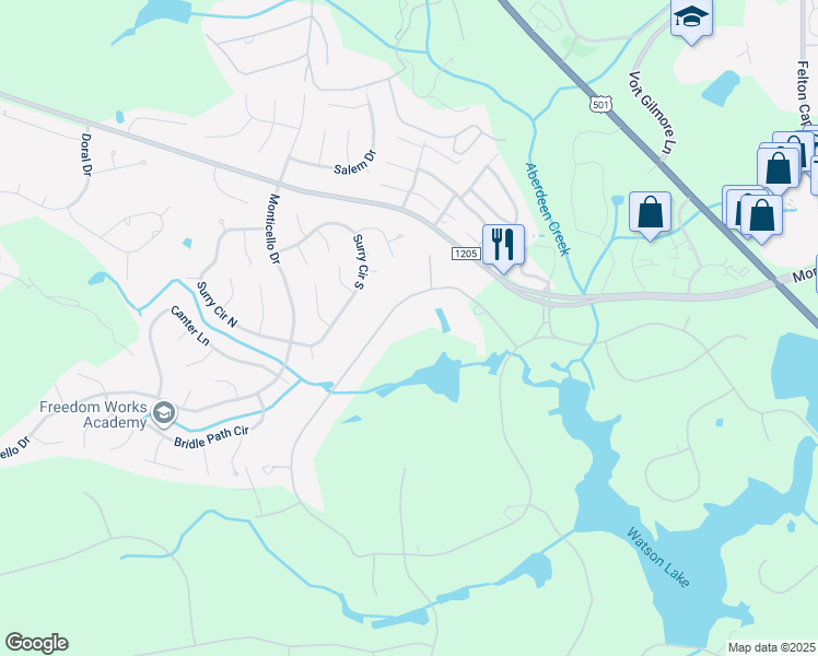 map of restaurants, bars, coffee shops, grocery stores, and more near 75 Quail Hollow Drive in Pinehurst