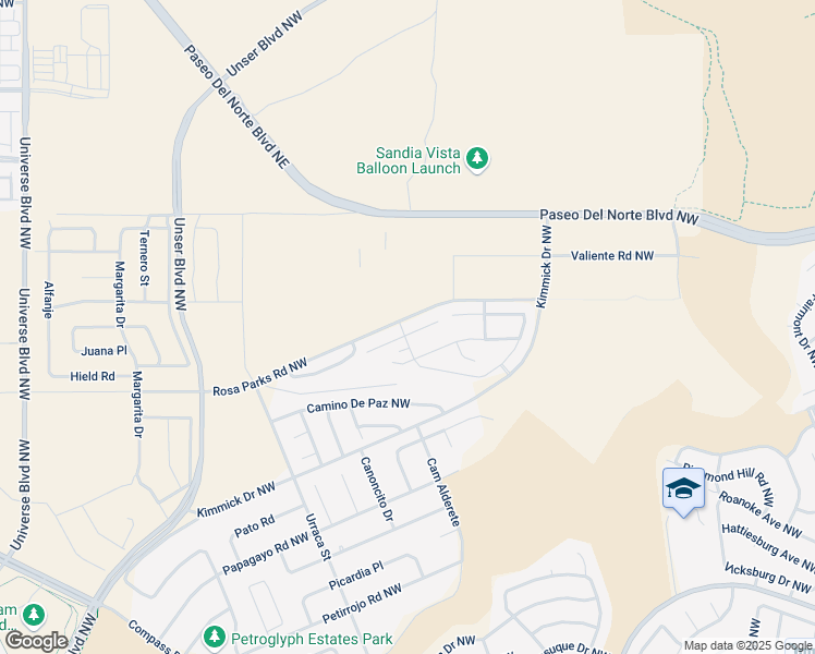 map of restaurants, bars, coffee shops, grocery stores, and more near 6235 Basil Place Northwest in Albuquerque