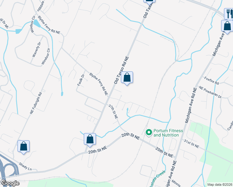 map of restaurants, bars, coffee shops, grocery stores, and more near 3804 Old Tasso Road Northeast in Cleveland