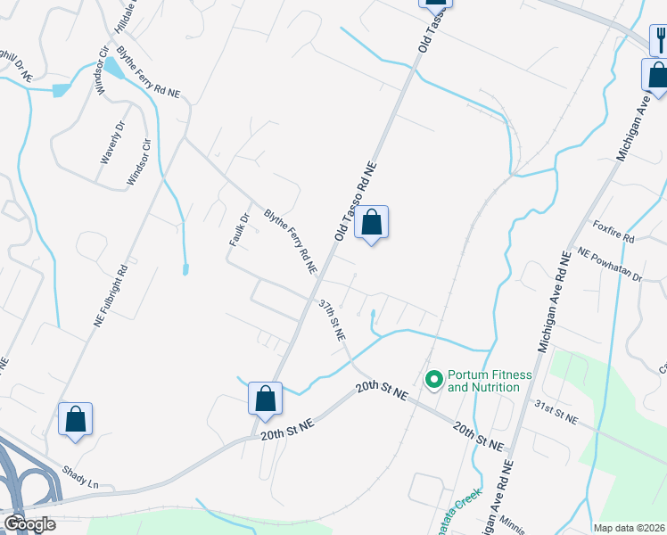 map of restaurants, bars, coffee shops, grocery stores, and more near 3804 Old Tasso Road Northeast in Cleveland