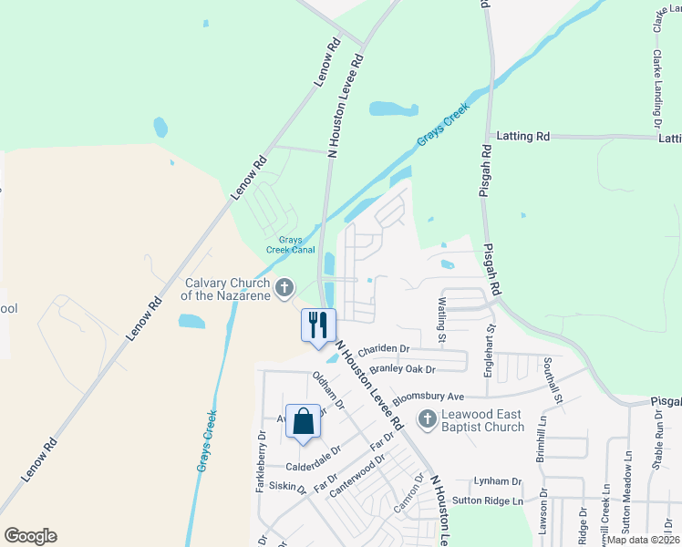 map of restaurants, bars, coffee shops, grocery stores, and more near 1874 Houston Levee Road in Shelby County