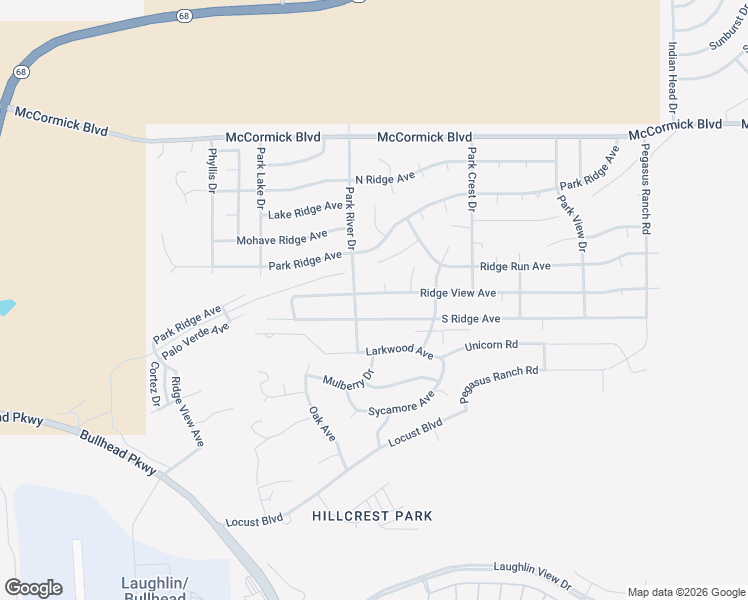 map of restaurants, bars, coffee shops, grocery stores, and more near 2512 Ridge View Avenue in Bullhead City
