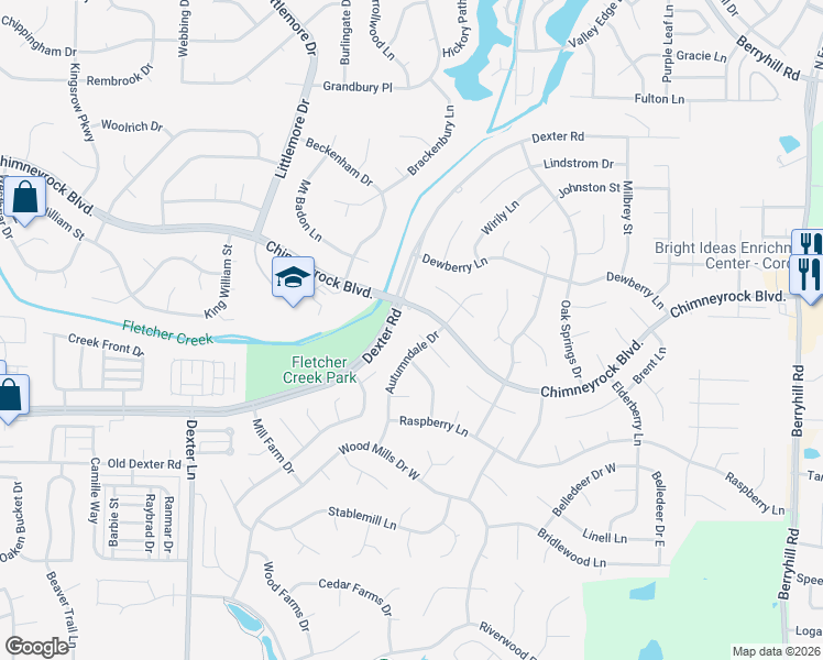 map of restaurants, bars, coffee shops, grocery stores, and more near 8762 Bredbury Cove West in Memphis