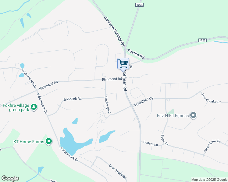 map of restaurants, bars, coffee shops, grocery stores, and more near 210 Foxkroft Drive in Jackson Springs