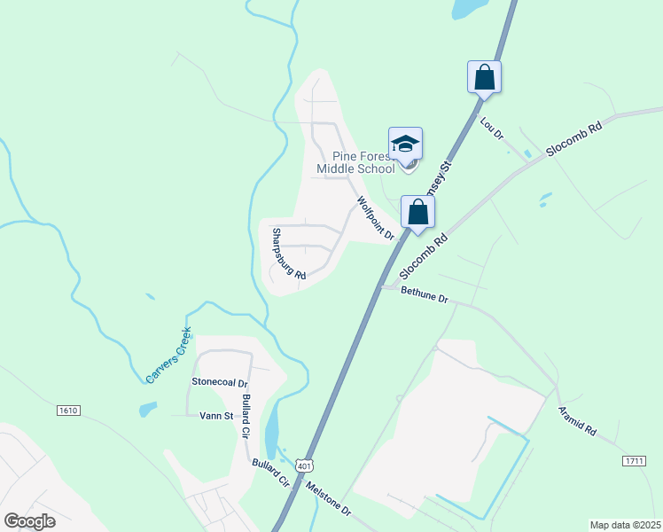 map of restaurants, bars, coffee shops, grocery stores, and more near 309 Sharpsburg Road in Fayetteville