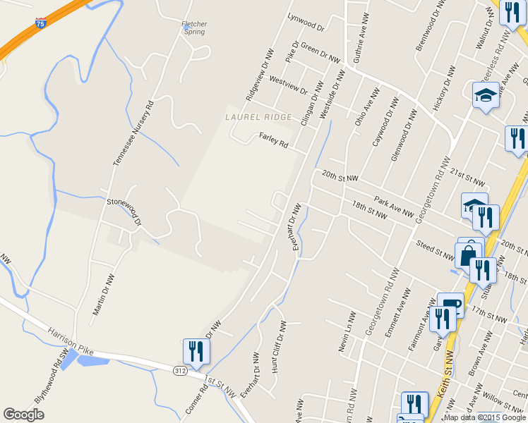 map of restaurants, bars, coffee shops, grocery stores, and more near 1145 Westside Drive Northwest in Cleveland