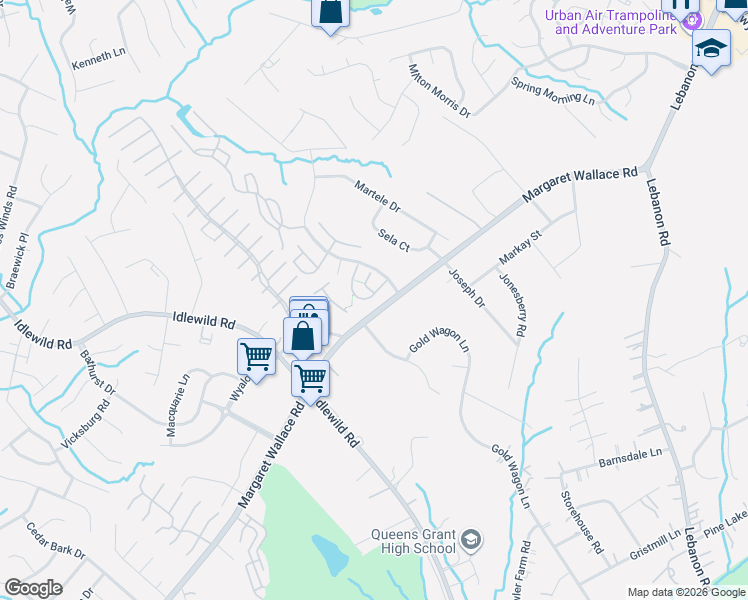 map of restaurants, bars, coffee shops, grocery stores, and more near 9712 Stoney Glen Drive in Mint Hill