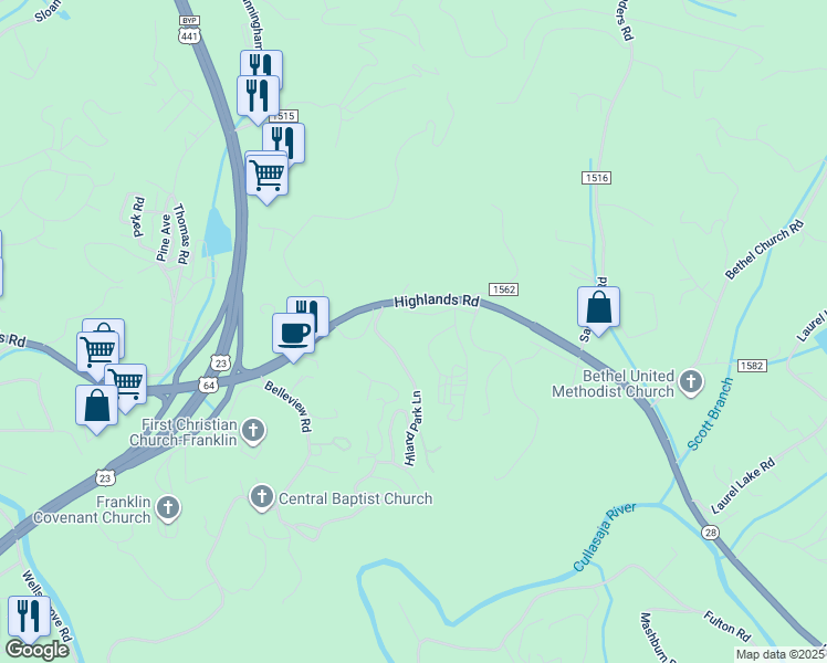 map of restaurants, bars, coffee shops, grocery stores, and more near 118 Dutton Drive in Franklin