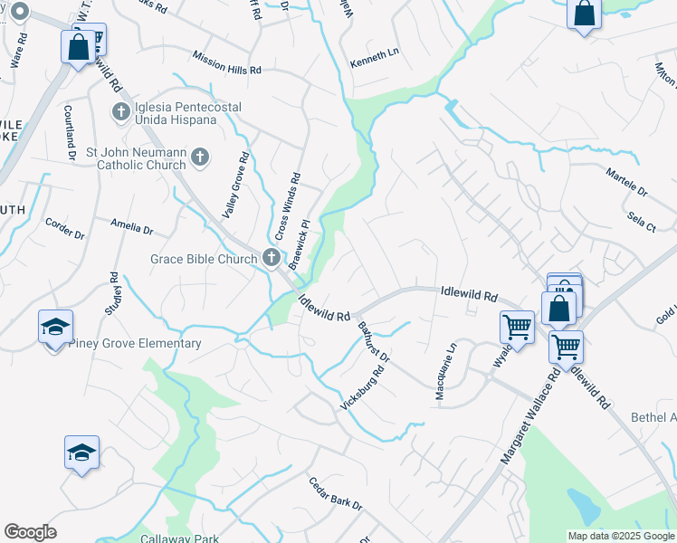 map of restaurants, bars, coffee shops, grocery stores, and more near 9052 Nathaniel Russell Lane in Charlotte