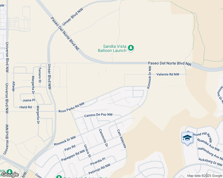 map of restaurants, bars, coffee shops, grocery stores, and more near 6235 Basil Place Northwest in Albuquerque