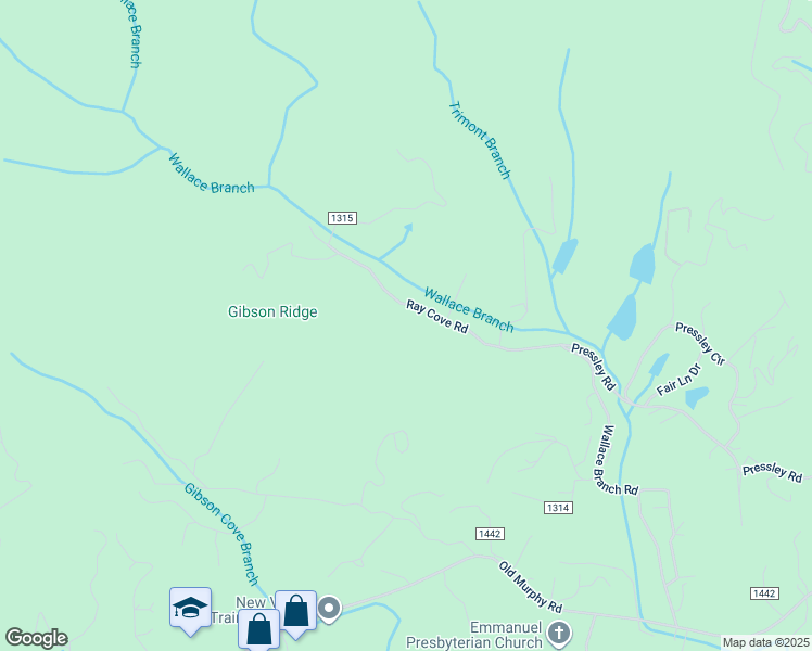 map of restaurants, bars, coffee shops, grocery stores, and more near 1434 Ray Cove Road in Franklin
