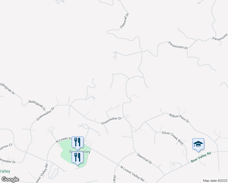 map of restaurants, bars, coffee shops, grocery stores, and more near 24701 Deertrail Drive in Tehachapi