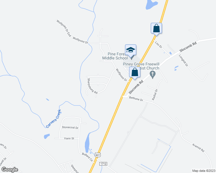 map of restaurants, bars, coffee shops, grocery stores, and more near 301 Sharpsburg Road in Fayetteville