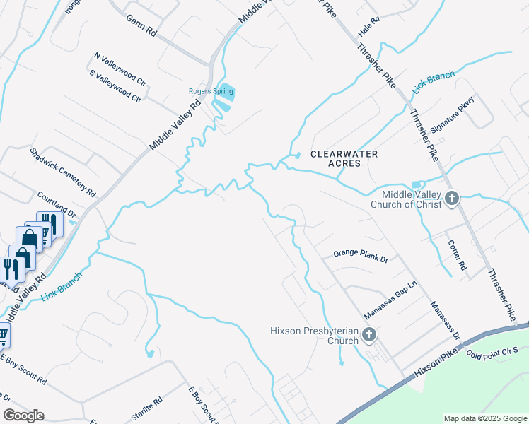 map of restaurants, bars, coffee shops, grocery stores, and more near in Chattanooga