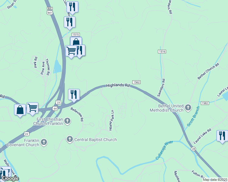 map of restaurants, bars, coffee shops, grocery stores, and more near 118 Dutton Drive in Franklin
