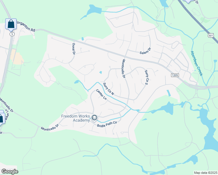 map of restaurants, bars, coffee shops, grocery stores, and more near 90 Surry Circle North in Pinehurst