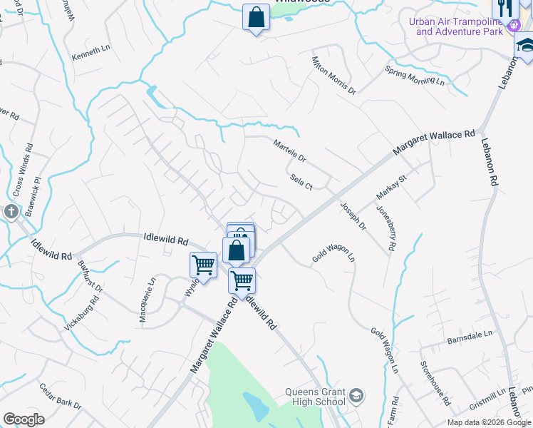 map of restaurants, bars, coffee shops, grocery stores, and more near 9618 Stoney Glen Dr in Charlotte