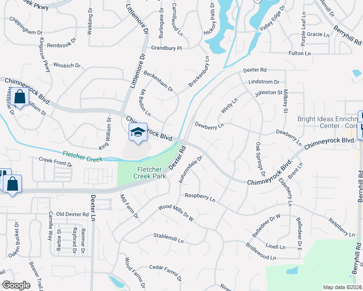 map of restaurants, bars, coffee shops, grocery stores, and more near 8729 Dexter Road in Memphis