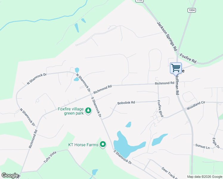 map of restaurants, bars, coffee shops, grocery stores, and more near 45 Richmond Road in Jackson Springs