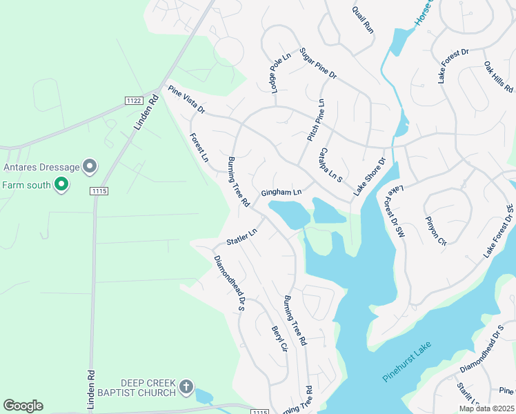 map of restaurants, bars, coffee shops, grocery stores, and more near 950 Burning Tree Road in Pinehurst
